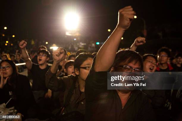 Over two hundred thousand protesters attend the rally called by the student groups occupying the Legislature Yuan on March 30, 2014 in Taipei,...