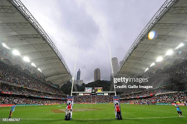 General view during day 3 of the Plate Final match between South Africa and Wales 2014 HSBC Hong Kong Sevens at Hong Kong Stadium on March 30, 2014...