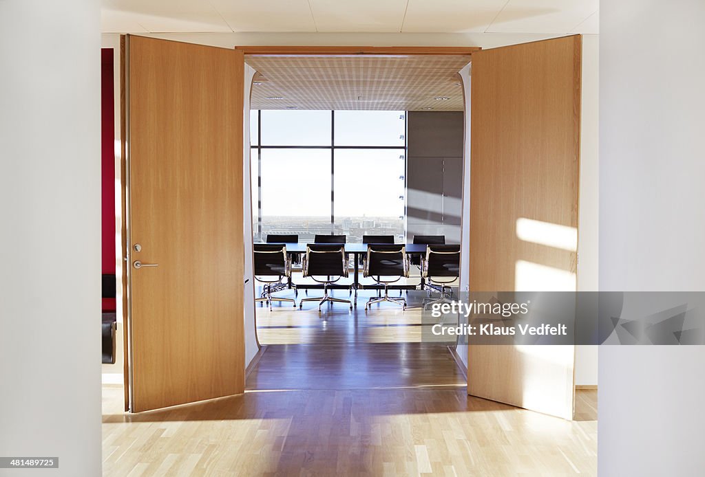 Bright empty stylish conference room