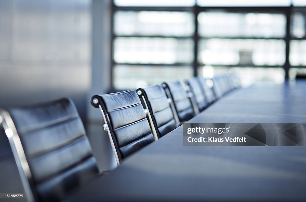 Still-life of chairs in big stylish conferenceroom