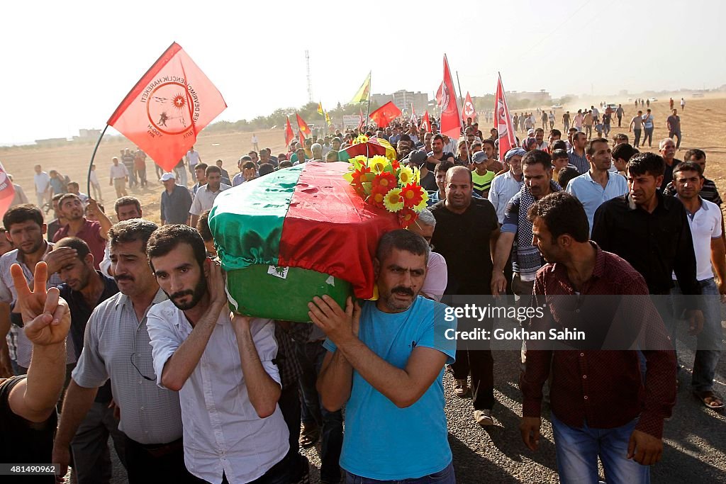 Mourners Attend The Funeral Of Those Killed In The Turkish Bomb Blast