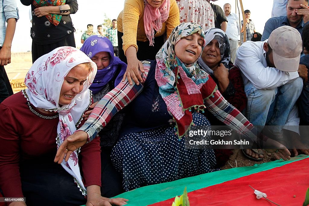 Mourners Attend The Funeral Of Those Killed In The Turkish Bomb Blast