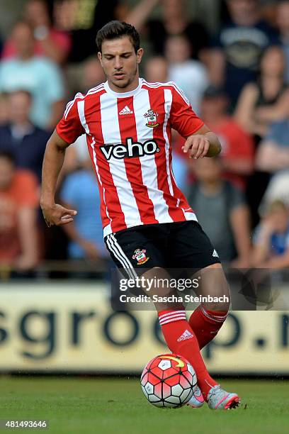Cedric Soares of Southampton runs with the ball during the friendly match between KVV Quick 1920 and FC Southampton at Sportpark De Vondersweijde on...