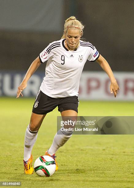 Nina Ehegotz of Germany is seen during the UEFA Women's Under-19 European Championship group stage match between U19 Spain and U19 Germany at Rishon...