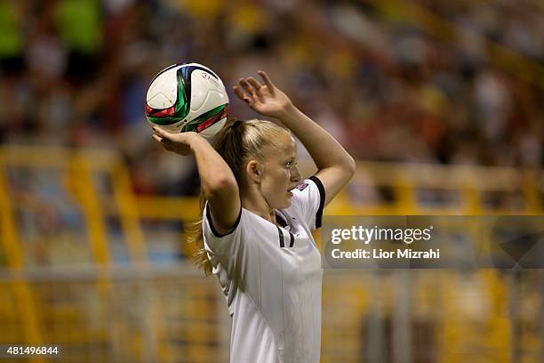 Lea Schuller of Germany is seen during the UEFA Women's Under-19 European Championship group stage match between U19 Spain and U19 Germany at Rishon...