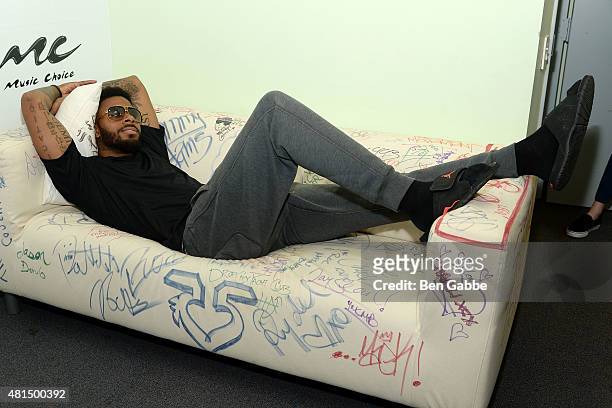 Sage The Gemini visits Music Choice at Music Choice on July 21, 2015 in New York City.