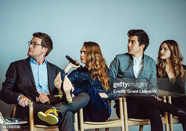 Author John Green, Cara Delevingne, Nat Wolff and Halston Sage attend attend the Meet the Filmmaker: Jake Schreier, John Green, Cara Delevingne, and...