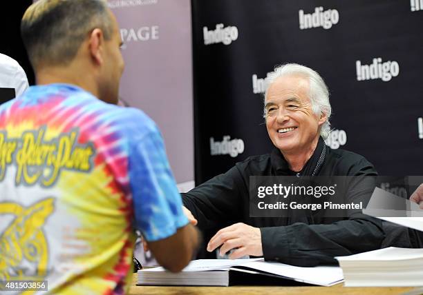 Jimmy Page signs copies of his new book "Jimmy Page" at the Indigo Manulife Centre on July 21, 2015 in Toronto, Canada.