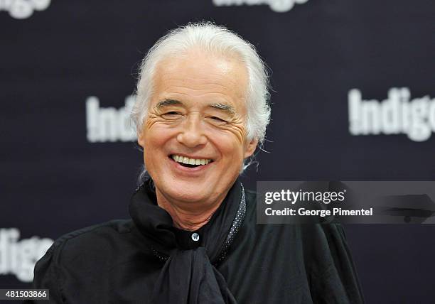 Jimmy Page signs copies of his new book "Jimmy Page" at the Indigo Manulife Centre on July 21, 2015 in Toronto, Canada.