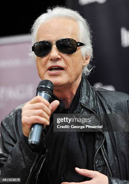 Jimmy Page signs copies of his new book "Jimmy Page" at the Indigo Manulife Centre on July 21, 2015 in Toronto, Canada.