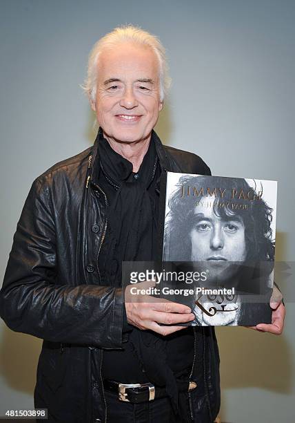 Jimmy Page signs copies of his new book "Jimmy Page" at the Indigo Manulife Centre on July 21, 2015 in Toronto, Canada.