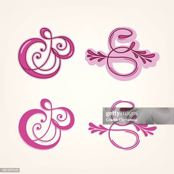 fancy ampersand - ampersand stock illustrations