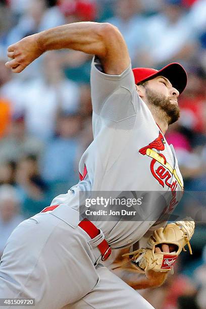 Michael Wacha of the St. Louis Cardinals pitches against the Chicago White Sox during the first inning \at U.S. Cellular Field on July 21, 2015 in...