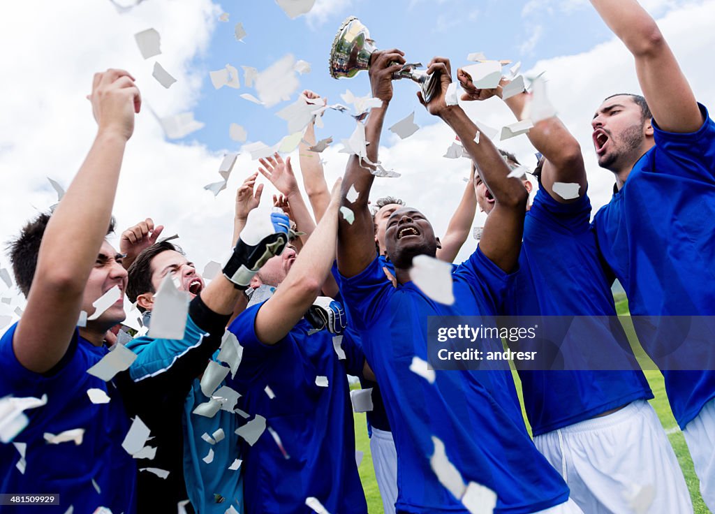 Celebrating the cup