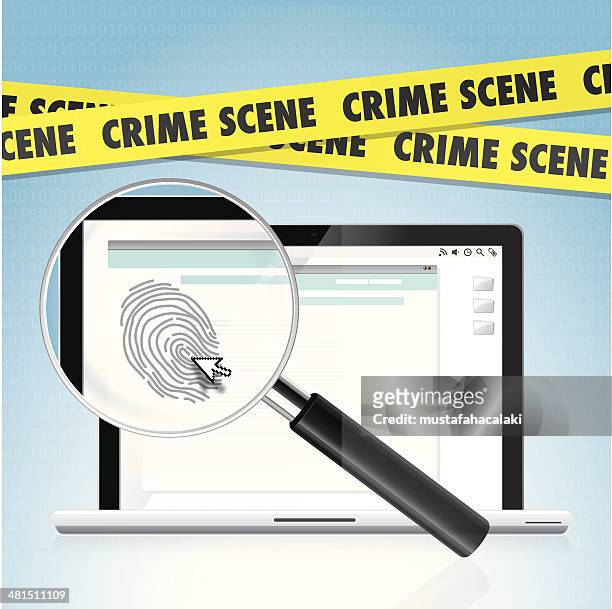 cyber crime scene - crime scene stock illustrations