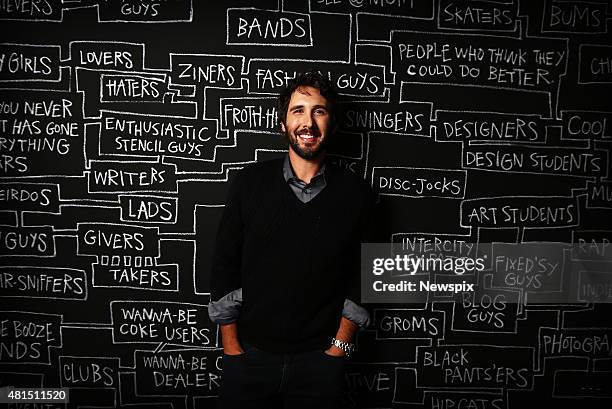American musician Josh Groban poses during a photo shoot at the Warner Music offices in Crows Nest in Sydney, New South Wales.