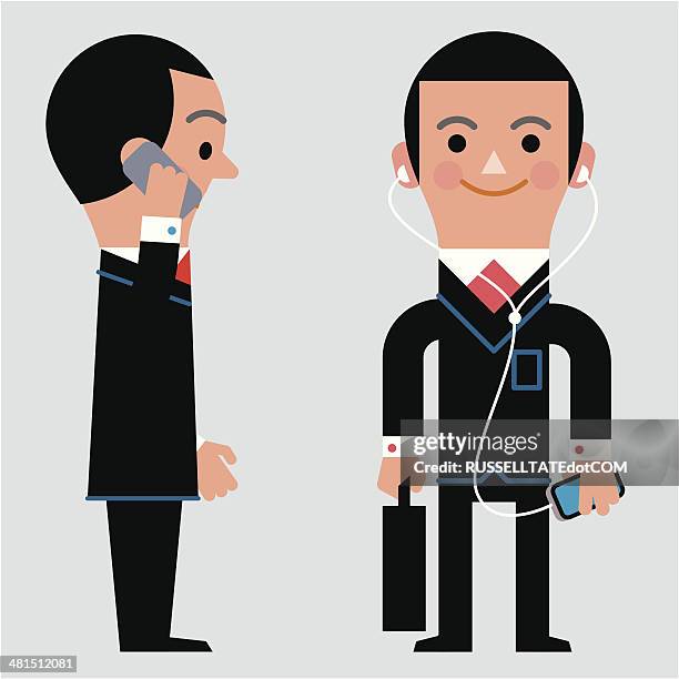 phone man - man whistling stock illustrations