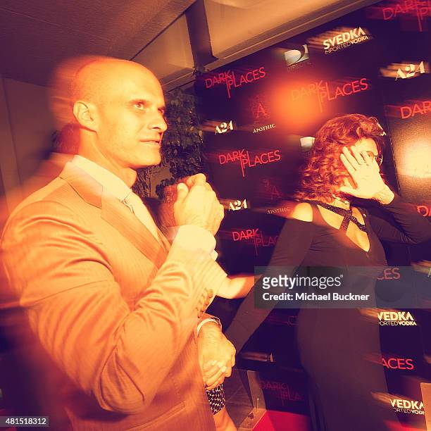 Carlo Ponti and actress Sophia Loren arrive at the premiere of DirecTV's "Dark Places" at the Harmony Gold Theatre on July 21, 2015 in Los Angeles,...