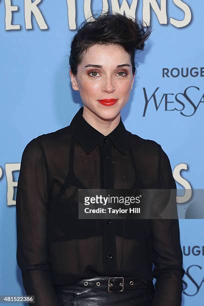St. Vincent attends the New York City premiere of "Paper Towns" at AMC Loews Lincoln Square on July 21, 2015 in New York City.