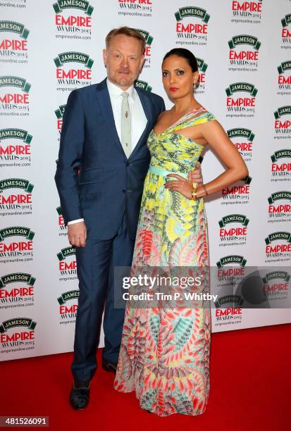 Jared Harris and Allegra Riggio attend the Jameson Empire Awards 2014 at the Grosvenor House Hotel on March 30, 2014 in London, England. Regarded as...