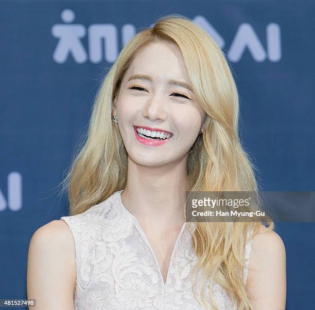 Yoona of South Korean girl group Girls' Generation attends the OnStyle 'Channel SNSD' Press Conference at Imperial Palace Hotel on July 21, 2015 in...