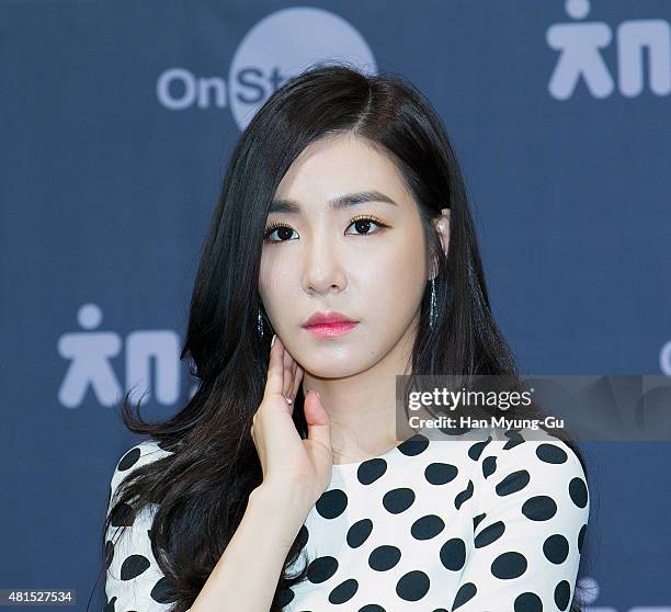 Tiffany of South Korean girl group Girls' Generation attends the OnStyle 'Channel SNSD' Press Conference at Imperial Palace Hotel on July 21, 2015 in...