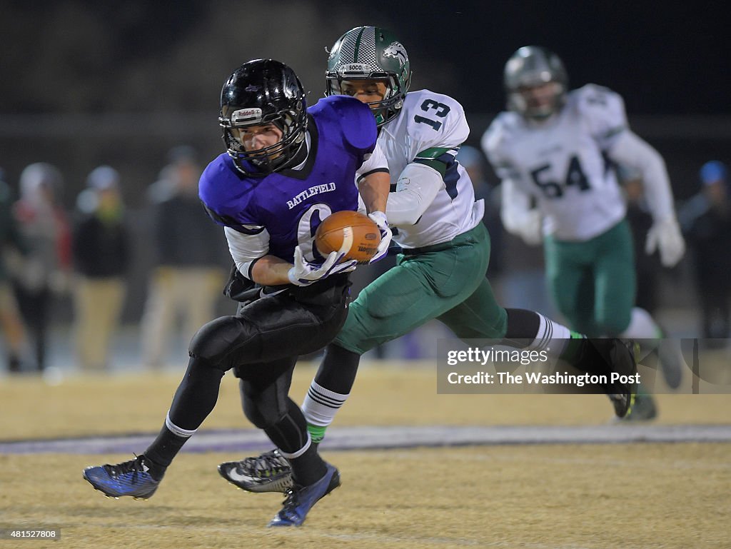 Battlefield plays South County in the Virginia 6A north region football quarterfinal