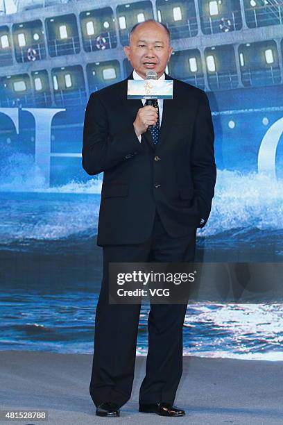 Director John Woo attends "The Crossing Part 2" press conference on July 22, 2015 in Beijing, China.
