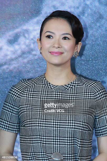 Actress Zhang Ziyi attends "The Crossing Part 2" press conference on July 22, 2015 in Beijing, China.