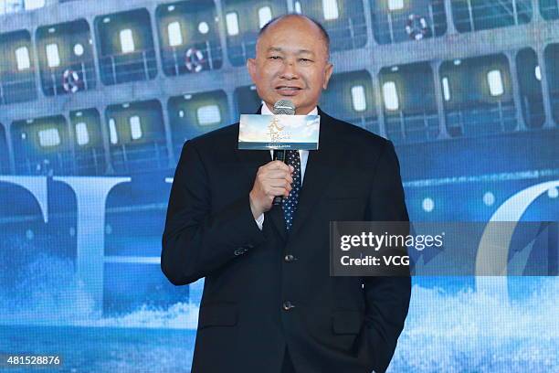 Director John Woo attends "The Crossing Part 2" press conference on July 22, 2015 in Beijing, China.