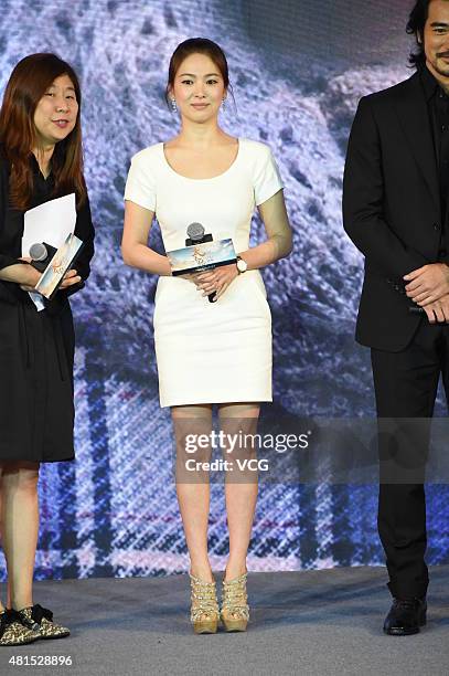 Actress Song Hye-gyo attends "The Crossing Part 2" press conference on July 22, 2015 in Beijing, China.