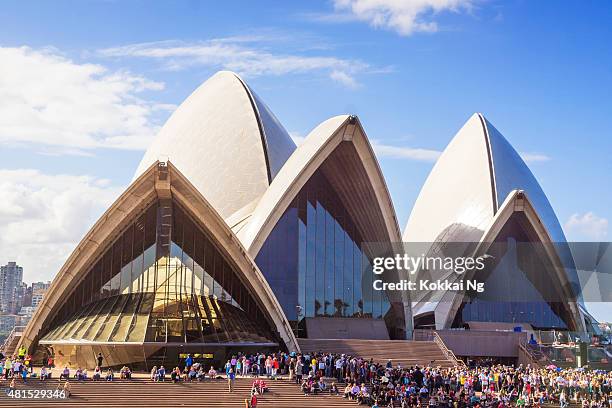 crowds at sydney opera house - sail stock pictures, royalty-free photos & images