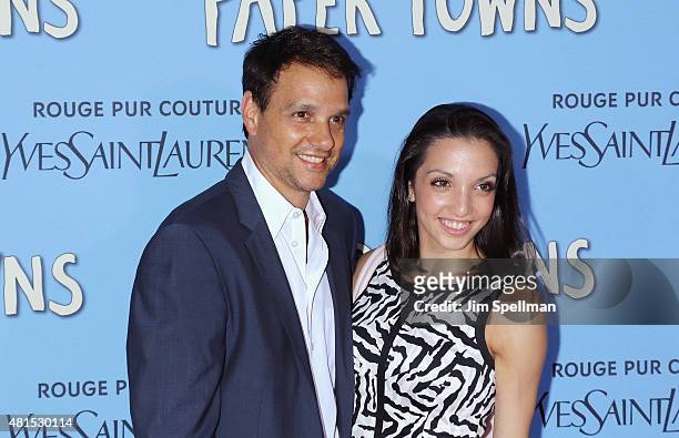 Actor Ralph Macchio and wife Phyllis Fierro attend the "Paper Towns" New York premiere at AMC Loews Lincoln Square on July 21, 2015 in New York City.