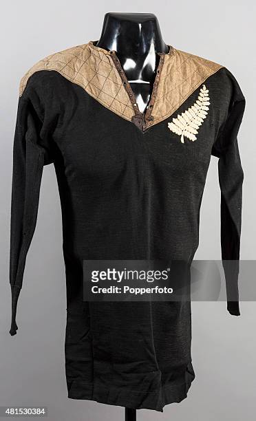 An historic New Zealand "Original All Blacks" shirt from the tour of the British Isles, France and the United States in 1905-1906. The Original All...