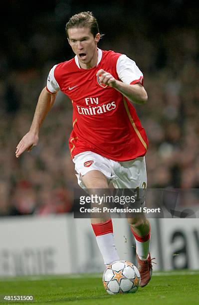 Alexandr Hleb of Arsenal in action during the UEFA Champions League Group H match between Arsenal and Slavia Prague at the Emirates Stadium on...