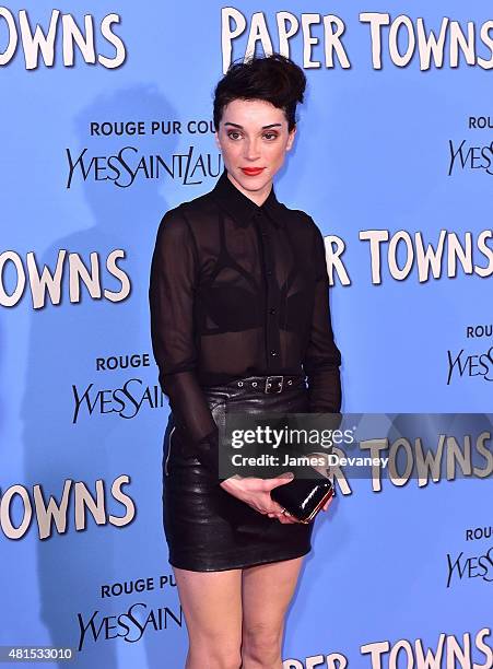 Annie Clark attends the "Paper Towns" New York Premiere at AMC Loews Lincoln Square on July 21, 2015 in New York City.