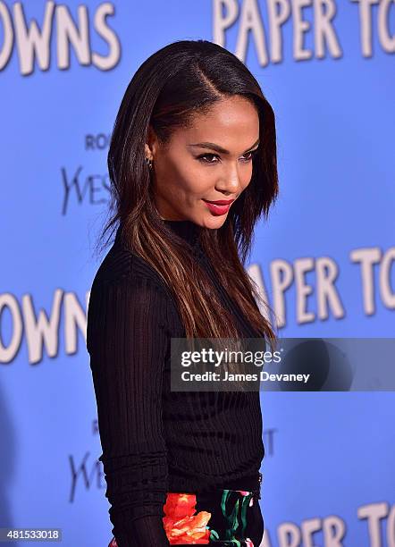 Joan Smalls attends the "Paper Towns" New York Premiere at AMC Loews Lincoln Square on July 21, 2015 in New York City.