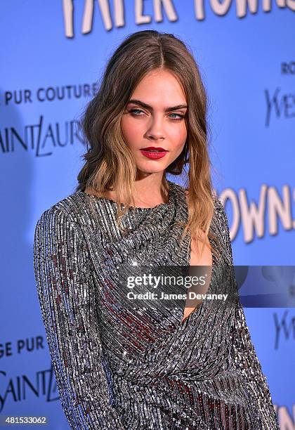 Cara Delevingne attends the "Paper Towns" New York Premiere at AMC Loews Lincoln Square on July 21, 2015 in New York City.
