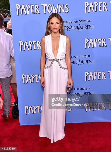 Halston Sage attends the "Paper Towns" New York Premiere at AMC Loews Lincoln Square on July 21, 2015 in New York City.