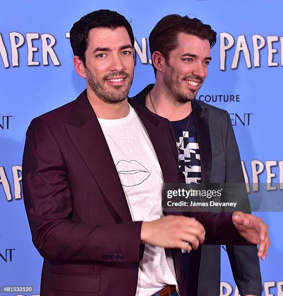 Jonathan Scott and Drew Scott attends the "Paper Towns" New York Premiere at AMC Loews Lincoln Square on July 21, 2015 in New York City.