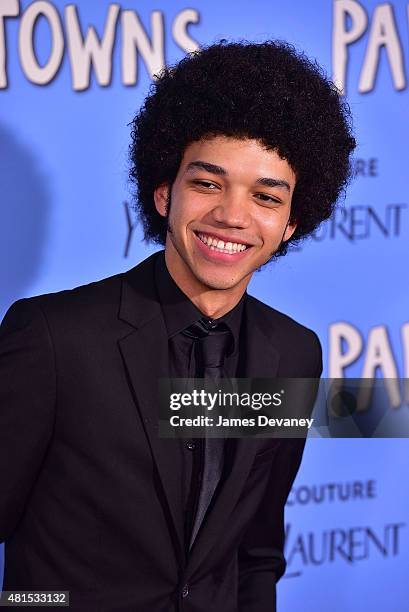Justice Smith attends the "Paper Towns" New York Premiere at AMC Loews Lincoln Square on July 21, 2015 in New York City.
