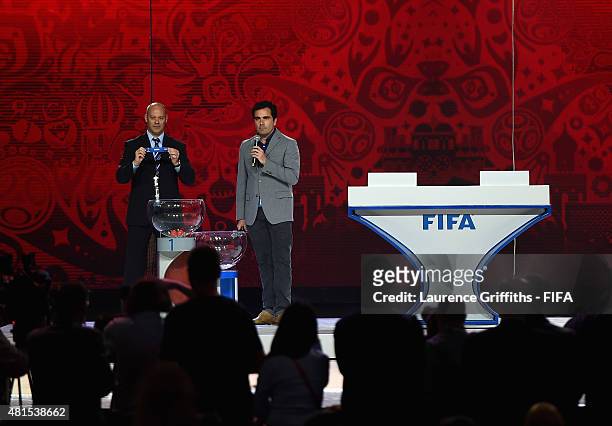 Chris Unger, Head of FIFA World Cup Offce speaks to the media in the main draw hall of Konstantin Palace the venue for the 2018 FIFA World Cup...