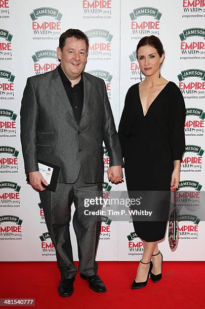 Johnny Vegas and Maia Dunphy attend the Jameson Empire Awards 2014 at the Grosvenor House Hotel on March 30, 2014 in London, England. Regarded as a...