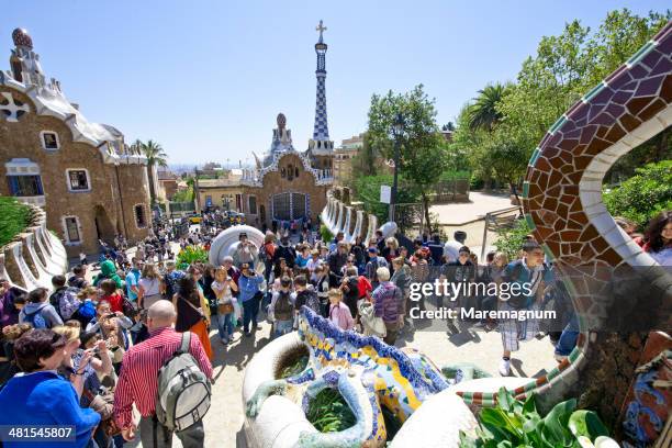 parque guell - antoni gaudí stock pictures, royalty-free photos & images