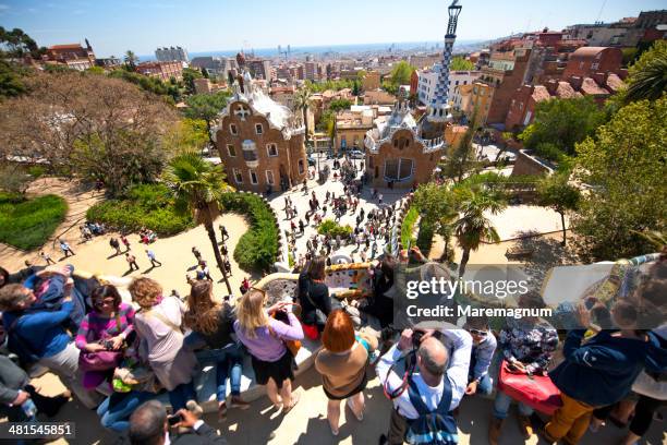 parque guell - antoni gaudí stock pictures, royalty-free photos & images