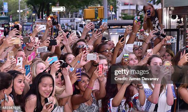 Fans attend the "Paper Towns" New York Premiere at AMC Loews Lincoln Square on July 21, 2015 in New York City.