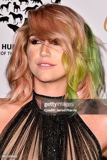 Ke$ha attends the Humane Society of the United States 60th Anniversary Benefit Gala at The Beverly Hilton Hotel on March 29, 2014 in Beverly Hills,...