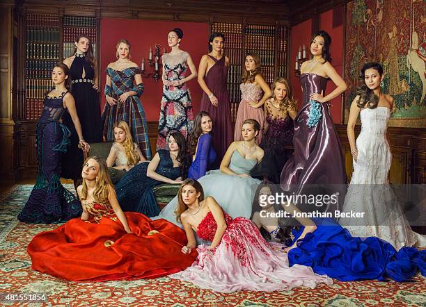 Debutantes are photographed for Vanity Fair Magazine on November 28, 2014 at the 2014 Bal des Debutantes at the Palais de Chaillot in Paris, France....
