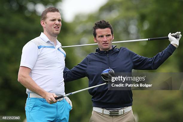 Brian Doheny of Rathsallagh Golf Club and Steve Quinlan in action during the Golfbreaks.com PGA Fourball Championship Irish Qualifier at Headfort...