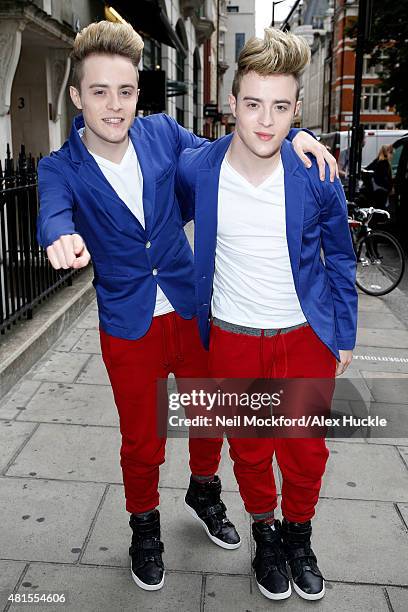 Jedward seen arriving at the Kiss FM Studios on July 22, 2015 in London, England. Photo by Neil Mockford/Alex Huckle/GC Images)